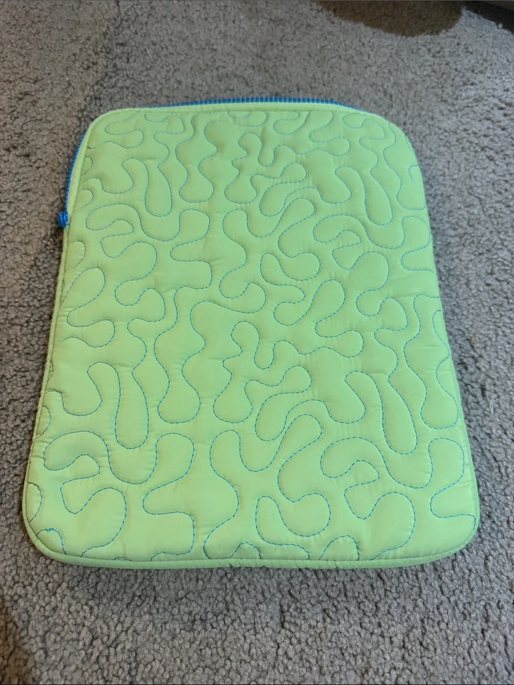 Neon Lime Quilted Tablet Sleeve - Lightweight Protective Case